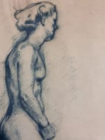 Beau dessin ancien Jean Terles nu féminin de profil encre sur papier 1930 - Miniature 1