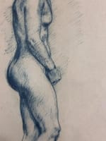 Beau dessin ancien Jean Terles nu féminin de profil encre sur papier 1930 - Miniature 3