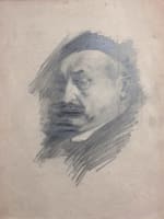 Beau dessin ancien Jean Terles portrait étude homme à la moustache papier 1930 - Miniature 3