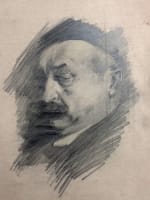 Beau dessin ancien Jean Terles portrait étude homme à la moustache papier 1930 - Miniature 4