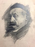 Beau dessin ancien Jean Terles portrait étude homme à la moustache papier 1930 - Miniature 5