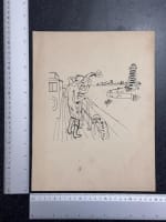 Beau dessin ancien Jean Terles Au revoir sur le pont d'un bateau papier 1930 - Miniature 7