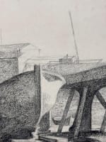 Beau dessin ancien Jean Terles bateau marine cale sèche port papier 1930 - Miniature 4