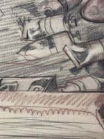 Beau dessin ancien Jean Terles atelier d'artiste tubes palette beaux arts 1930 - Miniature 2