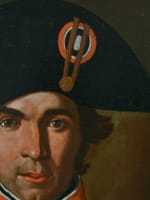 Ancien tableau portrait d'homme soldat bicorne Napoléon Ier Austerlitz Empire - Miniature 9