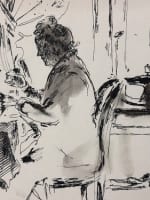 Beau dessin ancien Jean Terles portrait de femme à la couture intérieur art déco - Miniature 1