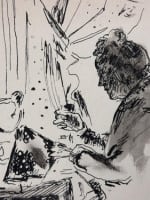 Beau dessin ancien Jean Terles portrait de femme à la couture intérieur art déco - Miniature 2