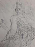 Beau dessin ancien Jean Terles portrait de femme à la couture intérieur art déco - Miniature 9