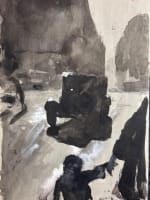 Art déco beau dessin ancien Jean Terles rue Bonaparte Paris promeneur voiture - Miniature 2