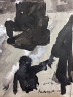 Art déco beau dessin ancien Jean Terles rue Bonaparte Paris promeneur voiture - Miniature 3