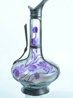 Carafe art nouveau décanteur Orivit Val Saint Lambert Gallé violet glass 1900 - Miniature 1