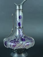 Carafe art nouveau décanteur Orivit Val Saint Lambert Gallé violet glass 1900 - Miniature 3