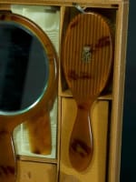 Ancien nécessaire voyage femme Morabito Paris cuir argent Puiforcat A.M 1930 - Miniature 3