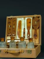 Ancien nécessaire voyage femme Morabito Paris cuir argent Puiforcat A.M 1930 - Miniature 13