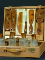 Ancien nécessaire voyage femme Morabito Paris cuir argent Puiforcat A.M 1930 - Miniature 14