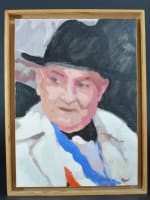 Tableau moderne HST Bernard Ryon Méridionaux portrait du poète Louis Amade - Miniature 3