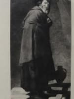 Rare gravure ancienne Velazquez portrait homme Ménippe Salmon imp. Prado - Miniature 3