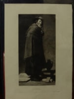 Rare gravure ancienne Velazquez portrait homme Ménippe Salmon imp. Prado - Miniature 4