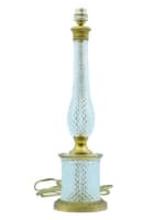 Belle et grande lampe verre cristal bronze pointe de diamant signé Laloue Paris - Miniature 1
