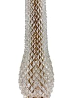 Belle et grande lampe verre cristal bronze pointe de diamant signé Laloue Paris - Miniature 3