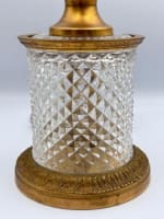 Belle et grande lampe verre cristal bronze pointe de diamant signé Laloue Paris - Miniature 4
