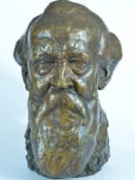 Ancien buste en bronze portrait du peintre breton Désiré Lucas Henri Bouchard - Miniature 1