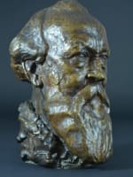 Ancien buste en bronze portrait du peintre breton Désiré Lucas Henri Bouchard - Miniature 3