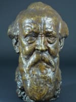 Ancien buste en bronze portrait du peintre breton Désiré Lucas Henri Bouchard - Miniature 4