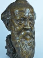 Ancien buste en bronze portrait du peintre breton Désiré Lucas Henri Bouchard - Miniature 11