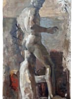 Ancien tableau portrait homme nu antique sculpture dans l'atelier Jean Terles - Miniature 1