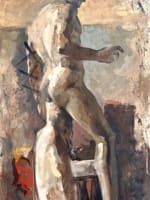 Ancien tableau portrait homme nu antique sculpture dans l'atelier Jean Terles - Miniature 4