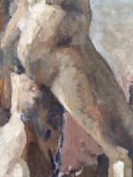 Ancien tableau portrait homme nu antique sculpture dans l'atelier Jean Terles - Miniature 6