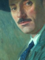 Beau tableau ancien portrait homme chapeau Villeneuve-sur-Lot G Barlangue timbre - Miniature 7