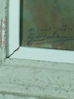 Beau tableau ancien portrait homme chapeau Villeneuve-sur-Lot G Barlangue timbre - Miniature 8