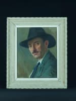 Beau tableau ancien portrait homme chapeau Villeneuve-sur-Lot G Barlangue timbre - Miniature 10