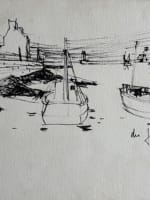 Ancien dessin encre marine port portrait colombe lettre Daniel Du Janerand - Miniature 2