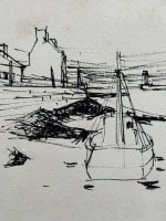 Ancien dessin encre marine port portrait colombe lettre Daniel Du Janerand - Miniature 7