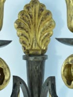 Applique Gilbert Poillerat 1940 métal doré baroque design déco sconces x 2 rare - Miniature 7