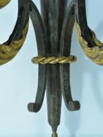 Applique Gilbert Poillerat 1940 métal doré baroque design déco sconces x 2 rare - Miniature 11