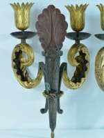 Applique Gilbert Poillerat 1940 métal doré baroque design déco sconces x 2 rare - Miniature 12