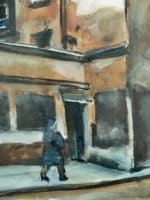 Beau tableau ancien rue de Paris animée Art Déco l'hiver Cesar Bron Vlaminck - Miniature 4