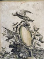 Belle gravure ancienne trophée d'armes canon aigle XVIIIe Pierre Rançon x 2 - Miniature 6