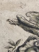 Belle gravure ancienne trophée d'armes canon aigle XVIIIe Pierre Rançon x 2 - Miniature 7