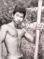 Ancienne photo portrait homme nu René Domine Mr Côte d'Azur 1965 Jean Ferrero - Miniature 1