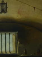 Tableau Marius Granet huile XIXe scène animée cellier portrait homme cadre - Miniature 5