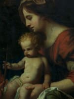 Tableau ancien portrait Madone Vierge à l'enfant XVIIe Michel Corneille HST - Miniature 4