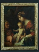 Tableau ancien portrait Madone Vierge à l'enfant XVIIe Michel Corneille HST - Miniature 15