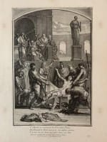 Belle gravure ancienne Martir Ne Craint Pas la Flamme Romain Antique supplice - Miniature 3