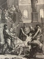 Belle gravure ancienne Martir Ne Craint Pas la Flamme Romain Antique supplice - Miniature 4