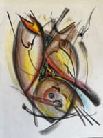 Ancien dessin abstrait abstraction lyrique 1960 José Kablat Georges Mathieu XXe - Miniature 4